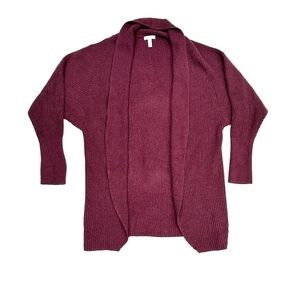 Leith Burgundy Dolman Sleeve Long Cardigan Sweater